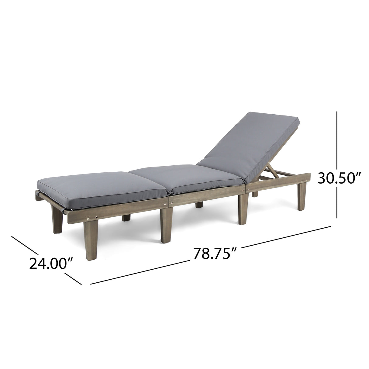 Ariana Outdoor Cushioned Acacia Chaise Lounges (Set of 2) by Christopher Knight Home