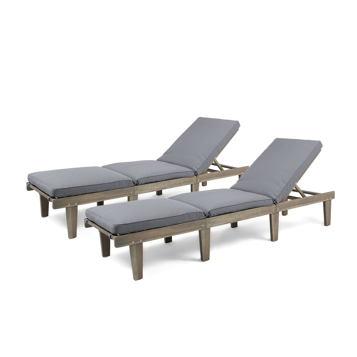 Ariana Outdoor Cushioned Acacia Chaise Lounges (Set of 2) by Christopher Knight Home