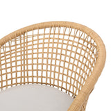 Arias Outdoor Wicker Club Chair with Cushion (Set of 2) by Christopher Knight Home