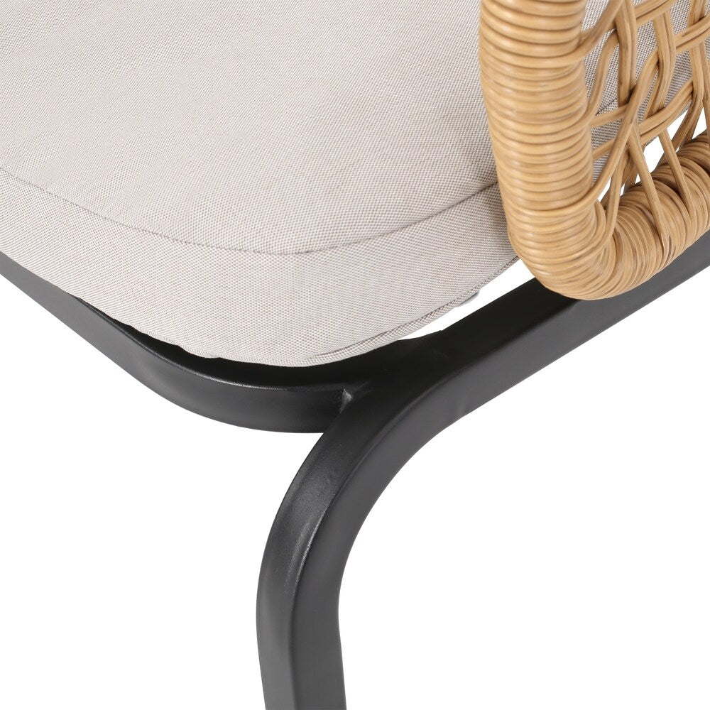 Arias Outdoor Wicker Club Chair with Cushion (Set of 2) by Christopher Knight Home
