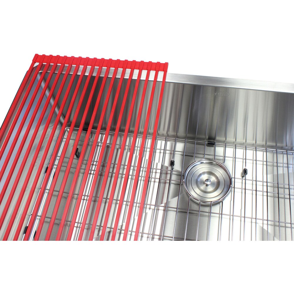 36-inch Stainless Steel Single Bowl 15mm Radius Undermount Kitchen Sink with Accessories