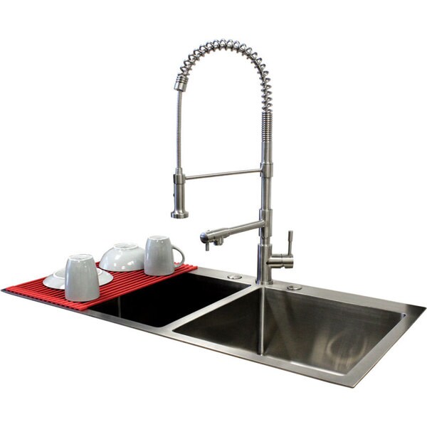 36-inch Stainless Steel Single Bowl 15mm Radius Undermount Kitchen Sink with Accessories