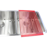 42" Stainless Steel 15mm Radius Double 60/40 Bowl 16 Gauge Undermount Kitchen Sink Complete Combo Accessories