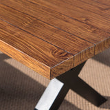 Ariel Outdoor Rectangle Light-Weight Concrete Dining Set by Christopher Knight Home