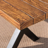 Ariel Outdoor Rectangle Light-Weight Concrete Dining Set by Christopher Knight Home