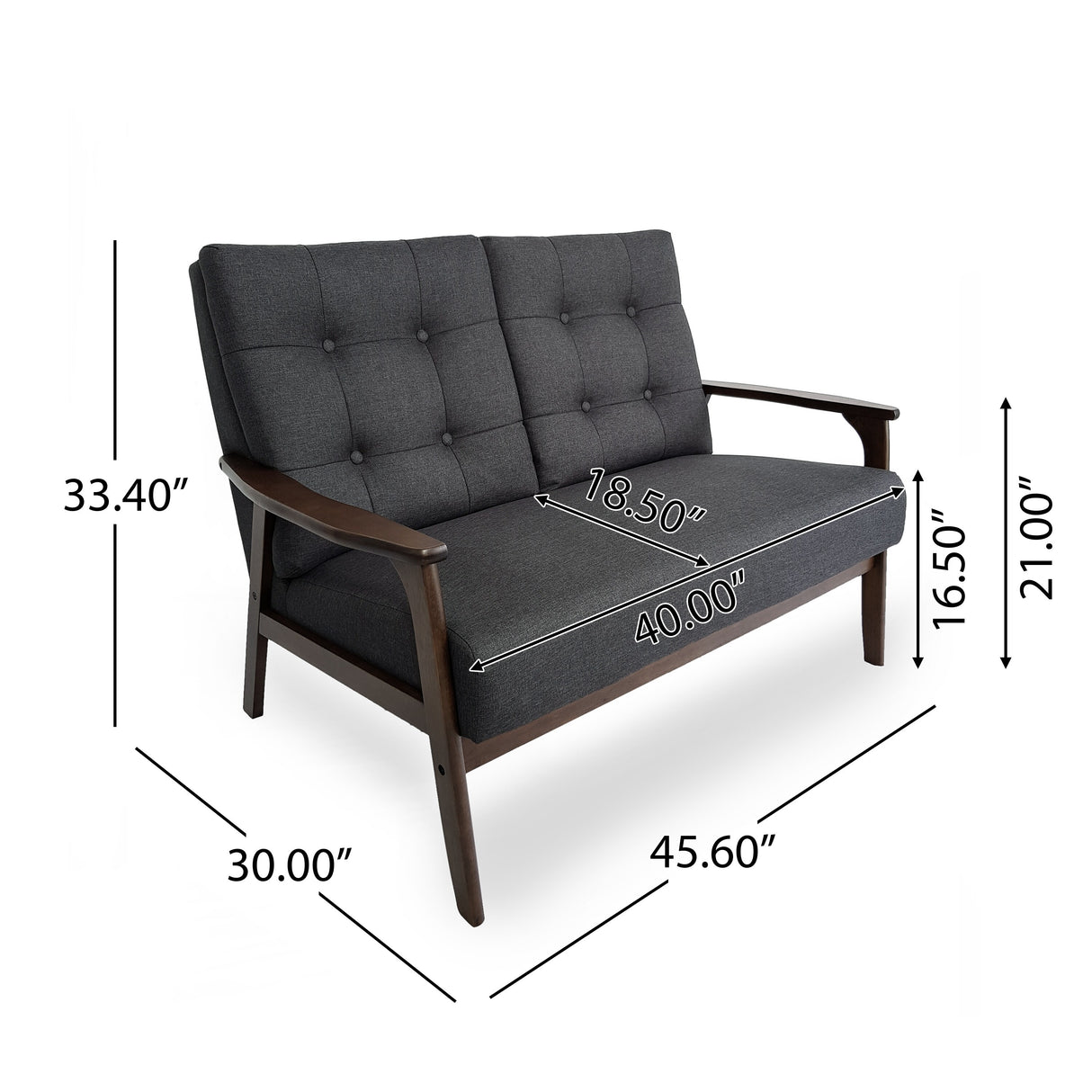 Aries Mid Century 3 Piece 4 Seater Fabric Chat Set by Christopher Knight Home