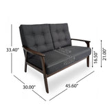 Aries Mid Century 3 Piece 4 Seater Fabric Chat Set by Christopher Knight Home