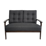 Aries Mid Century 3 Piece 4 Seater Fabric Chat Set by Christopher Knight Home
