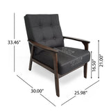 Aries Mid Century 3 Piece 4 Seater Fabric Chat Set by Christopher Knight Home