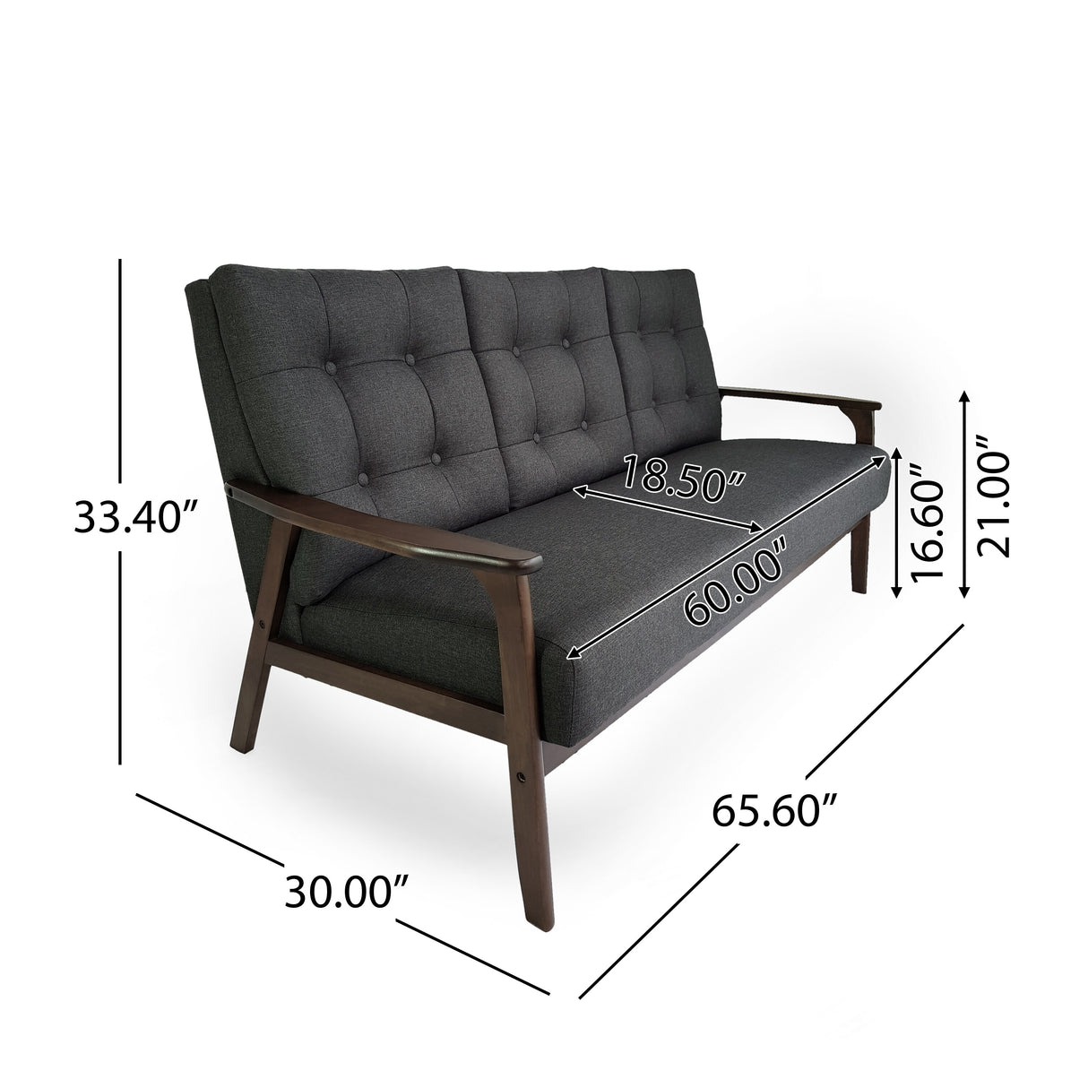 Aries Mid Century 3 Piece 5 Seater Fabric Chat Set by Christopher Knight Home