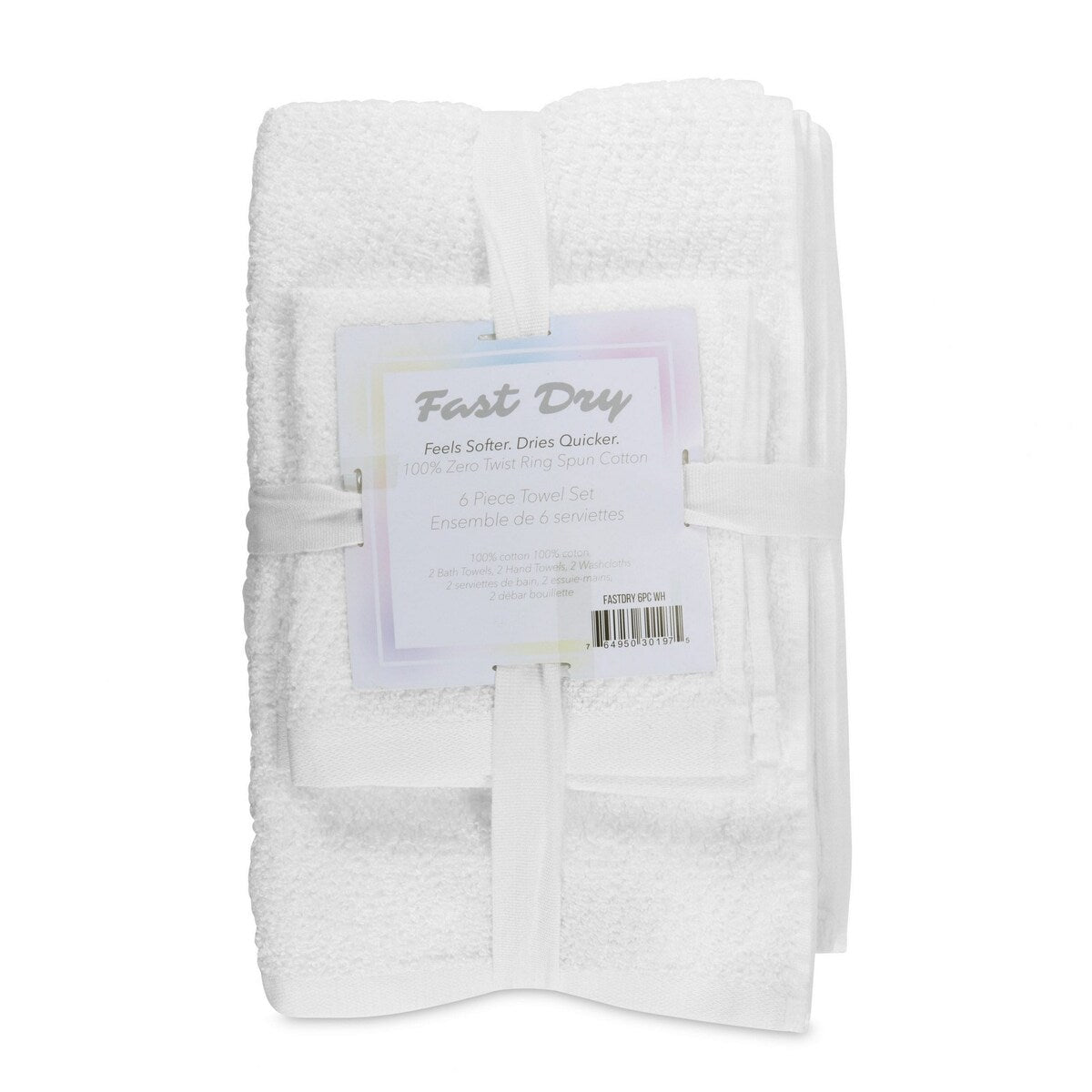 Arkwright Fast Dry Zero Twist 6-Piece Towel Set - 6-Piece Set
