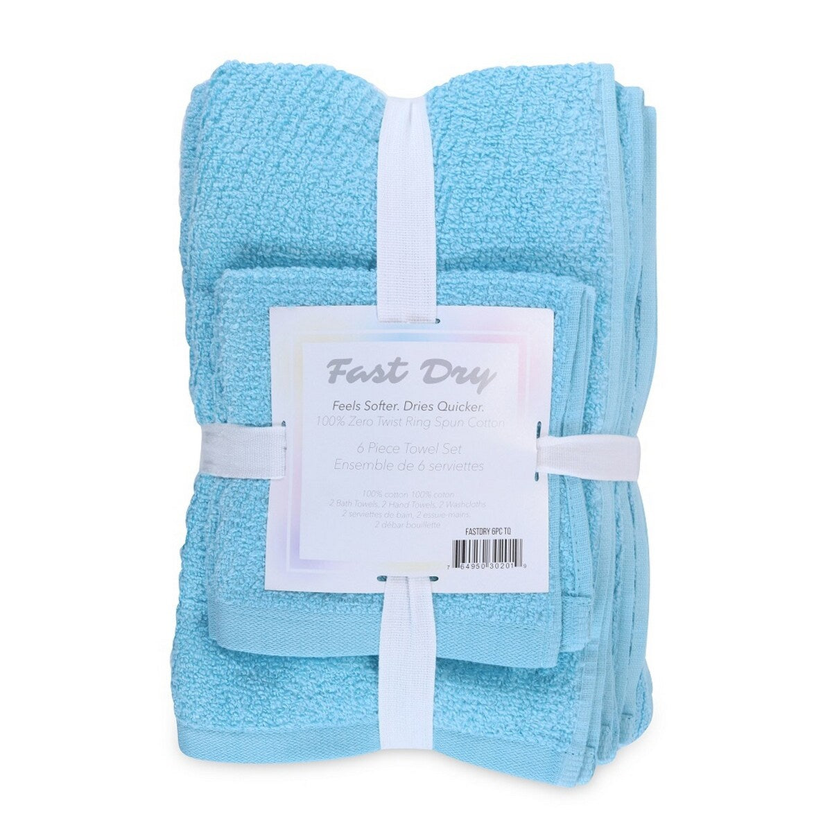 Arkwright Fast Dry Zero Twist 6-Piece Towel Set - 6-Piece Set