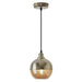 Arla River of Goods Silver and Amber Globe-Shaped Retro Pendant Lamp - 6.8" x 6.8" x 10.25/69.25"