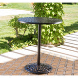 Arlana Outdoor Aluminum Bar Table with Umbrella Hole by Christopher Knight Home - 35.00" L x 35.00" W x 41.25" H