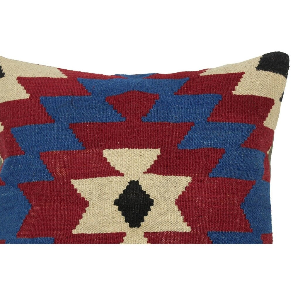 Arlinda Beige/Red Hand-Woven Kilim Throw Pillow - 1'8 x 1'8