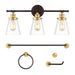 Arlo 23.75" 3-Light Traditional Farmhouse Vanity Light with Bathroom Hardware Accessory Set, (5-Piece) by JONATHAN Y