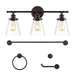 Arlo 23.75" 3-Light Traditional Farmhouse Vanity Light with Bathroom Hardware Accessory Set, (5-Piece) by JONATHAN Y