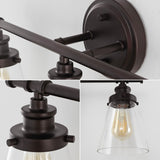Arlo 23.75" 3-Light Traditional Farmhouse Vanity Light with Bathroom Hardware Accessory Set, (5-Piece) by JONATHAN Y