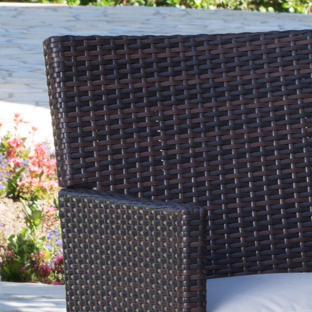 Arlo Outdoor 7-piece Rectangular Wicker Aluminum Dining Set with Cushions by Christopher Knight Home - N/A