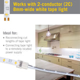 Armacost Lighting SureLock 2 Pin LED Strip Light Extension Connector, 9 Pack - 9 Pack