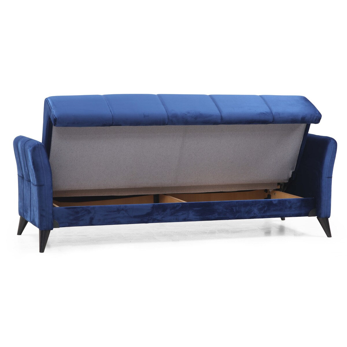 Armandale Blue Velvet Upholstered Convertible Sleeper Sofa with Storage