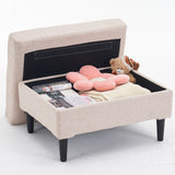 Armchair and Storage Ottoman Set with Cup Holders and Tufted Detailing