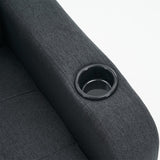 Armchair and Storage Ottoman Set with Cup Holders and Tufted Detailing