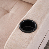 Armchair and Storage Ottoman Set with Cup Holders and Tufted Detailing
