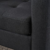 Armchair and Storage Ottoman Set with Cup Holders and Tufted Detailing