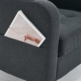 Armchair and Storage Ottoman Set with Cup Holders and Tufted Detailing