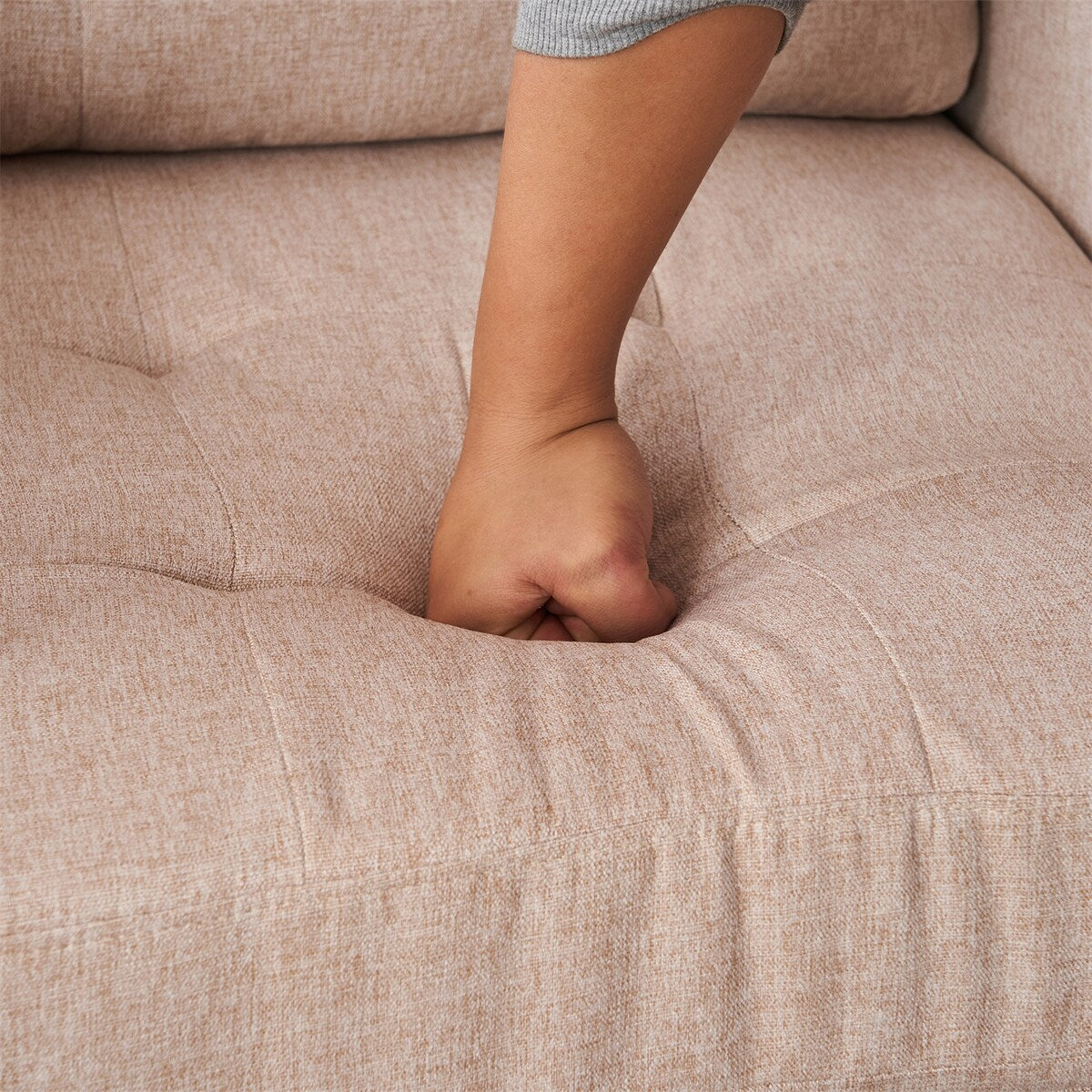 Armchair and Storage Ottoman Set with Cup Holders and Tufted Detailing