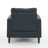 Armchair and Storage Ottoman Set with Cup Holders and Tufted Detailing