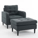 Armchair and Storage Ottoman Set with Cup Holders and Tufted Detailing
