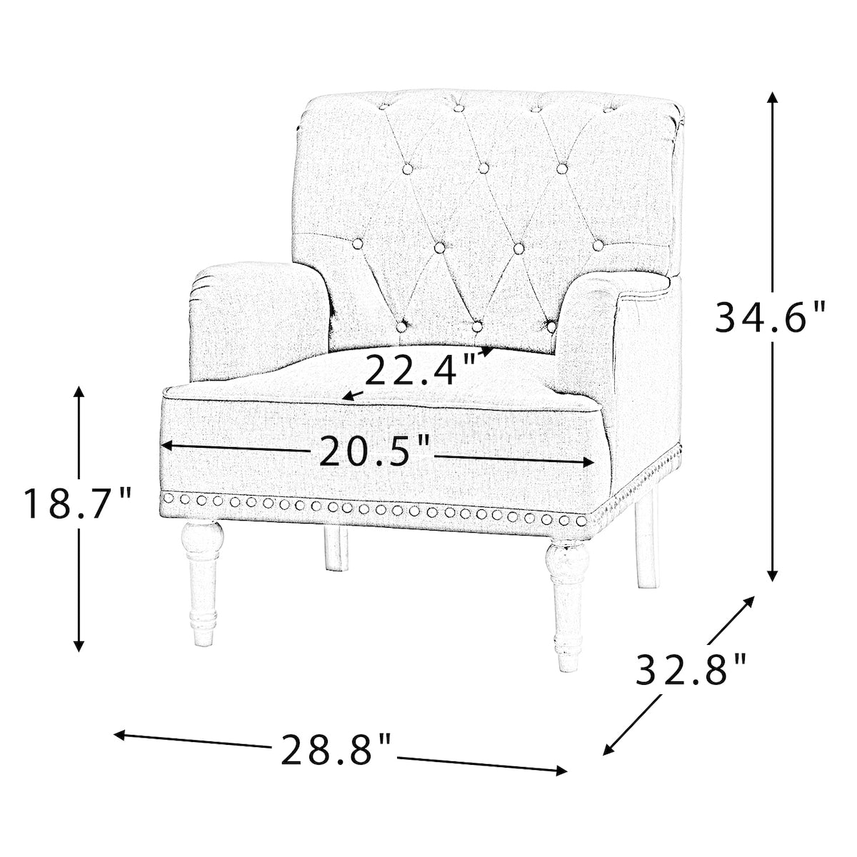 Armchair with Carved Legs