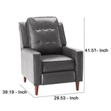 Armchair with Push Back Recline and Button Tufting, Black