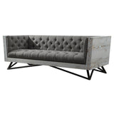 Armen Living Regis Tufted Wood and Metal Sofa