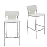 Armless Bar Stools with Chrome Legs (Set of 2)