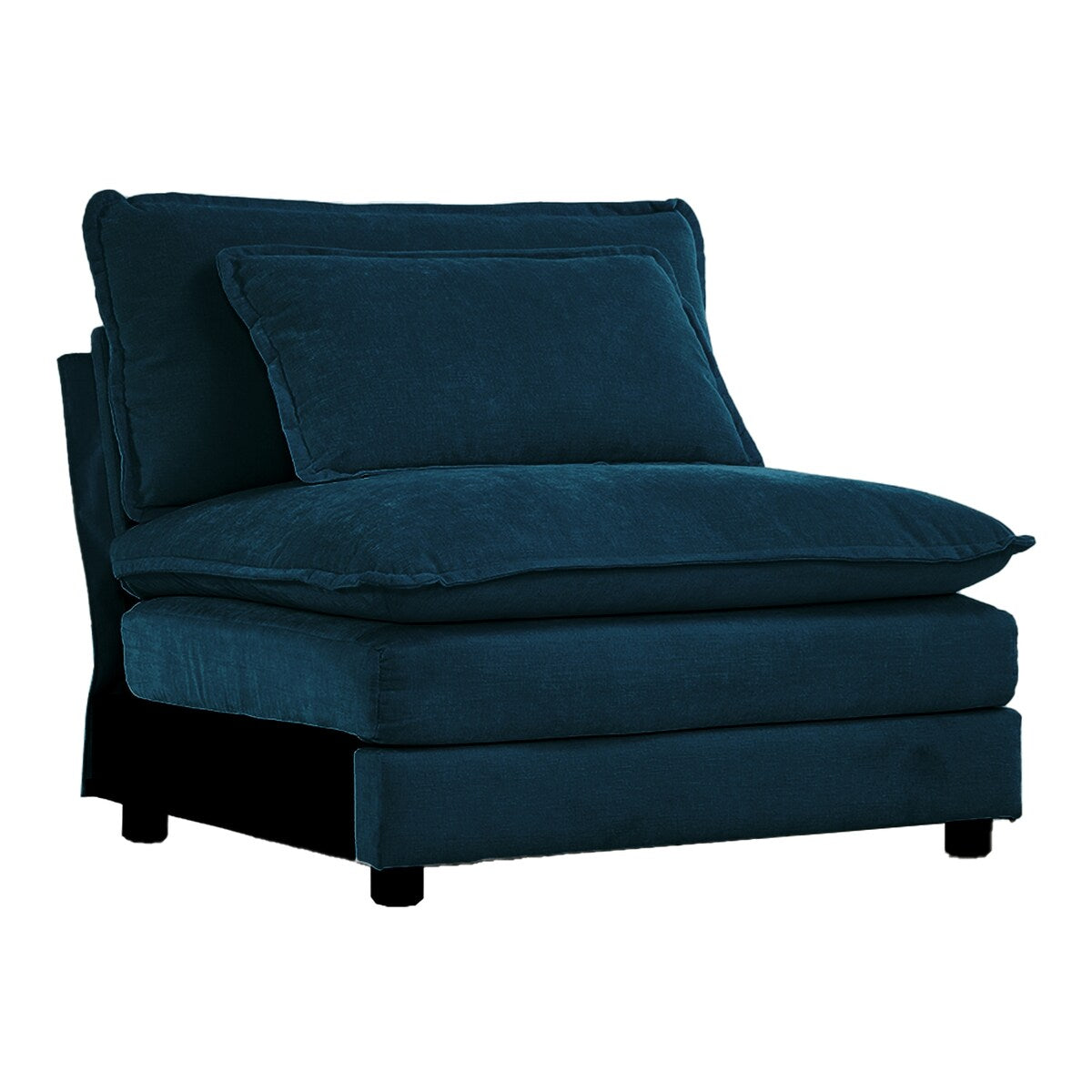 Armless Deep Seat 1 Seater Chenille Fabric Sofa , Free Combination to