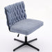 Armless Office Desk Chair No Wheels, Blue