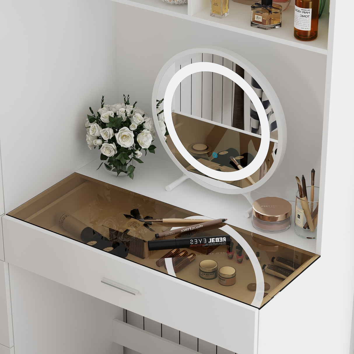 Armoires Storage Solution Convertible Wardrobe Organizer Mirror Vanity