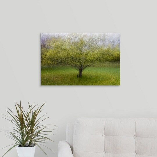 Arne Ostlund Premium Thick-Wrap Canvas entitled The Cat By The Tree - Multi-color