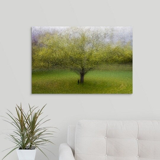 Arne Ostlund Premium Thick-Wrap Canvas entitled The Cat By The Tree - Multi-color
