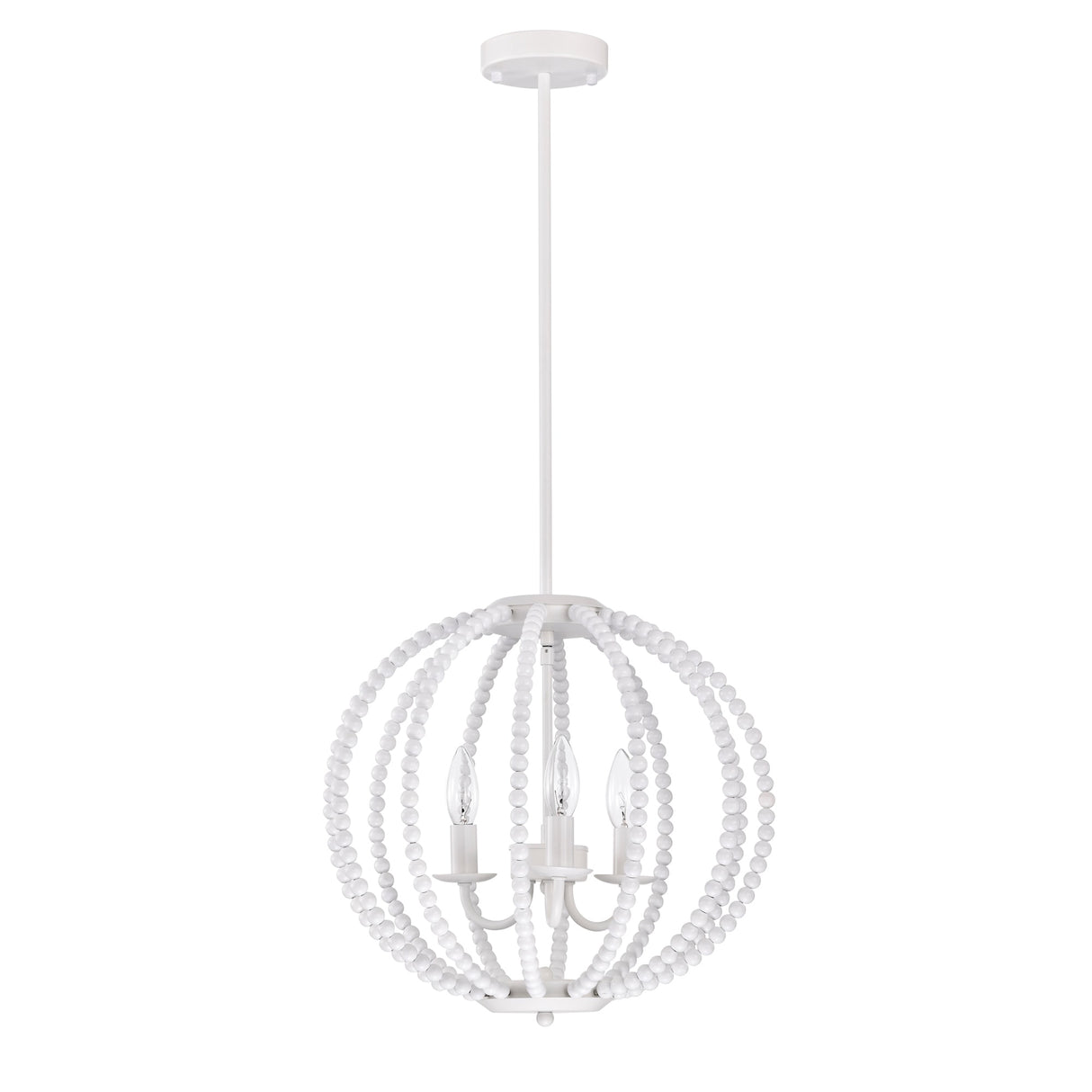 Arni 16 Inch Pure White Beads Bohemian Pendant 3-Light