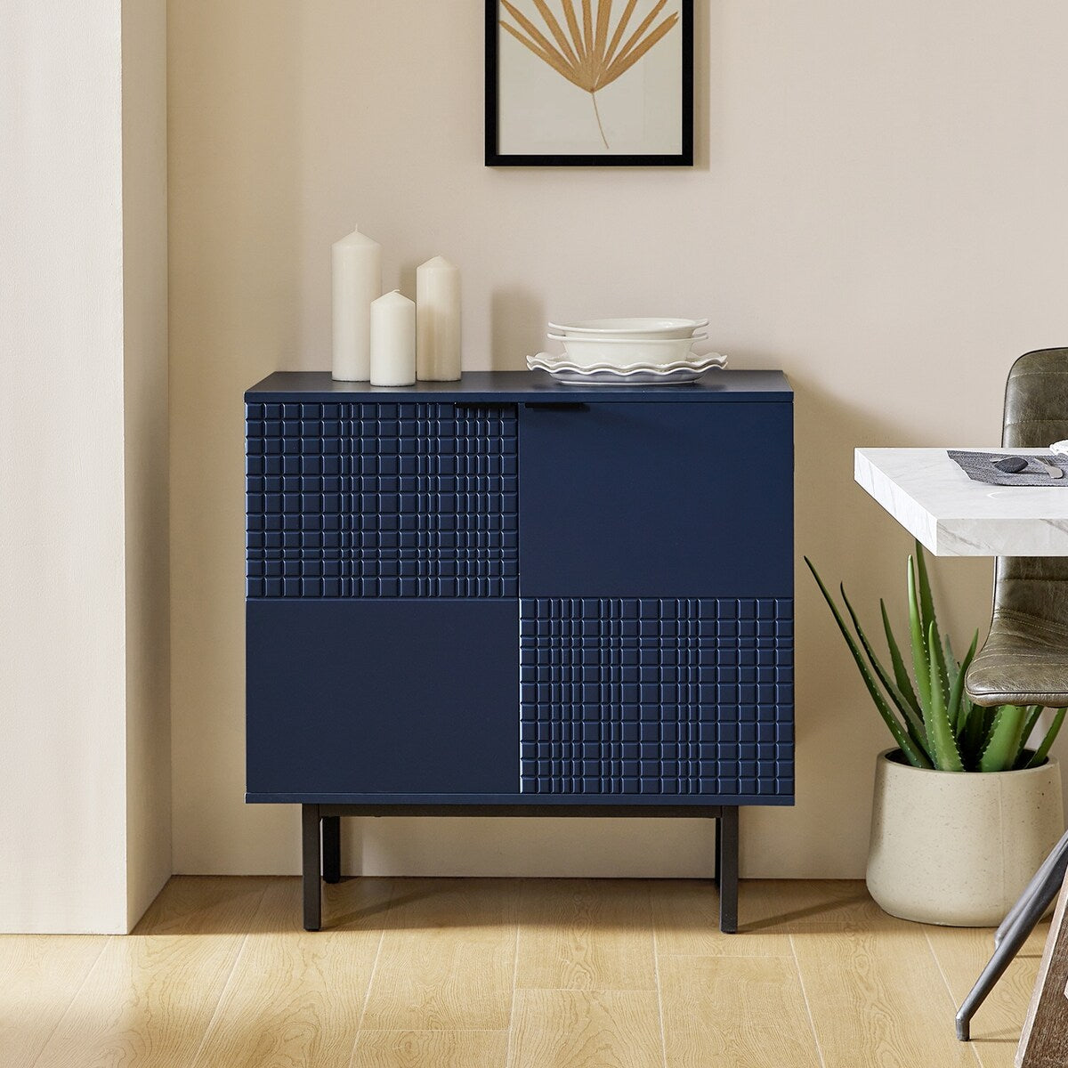 Arnold Modern 30"Tall 2 Door Accent Cabinet with Metal Leg by HULALA HOME