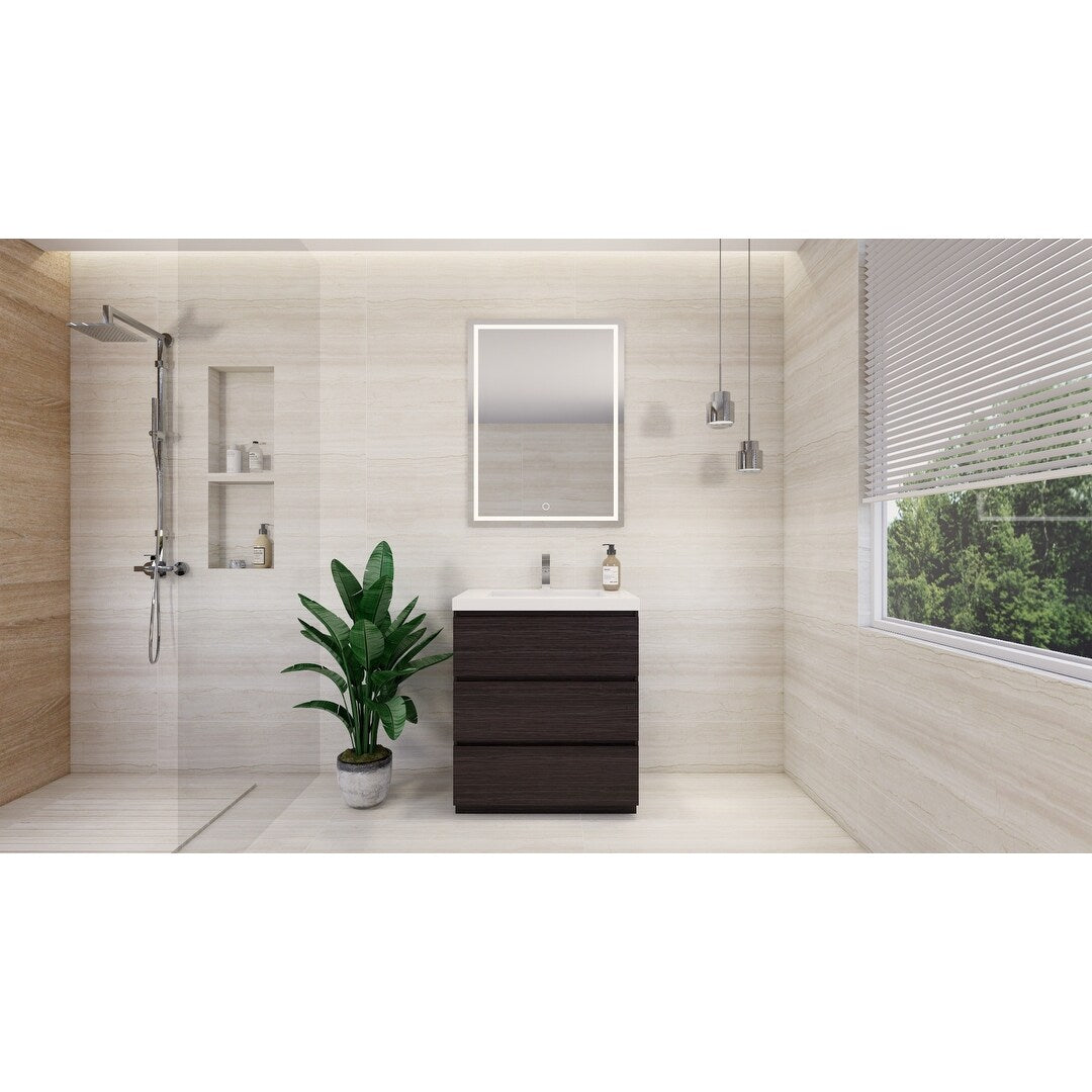Aron 30'' Freestanding Vanity with Reinforced Acrylic Sink