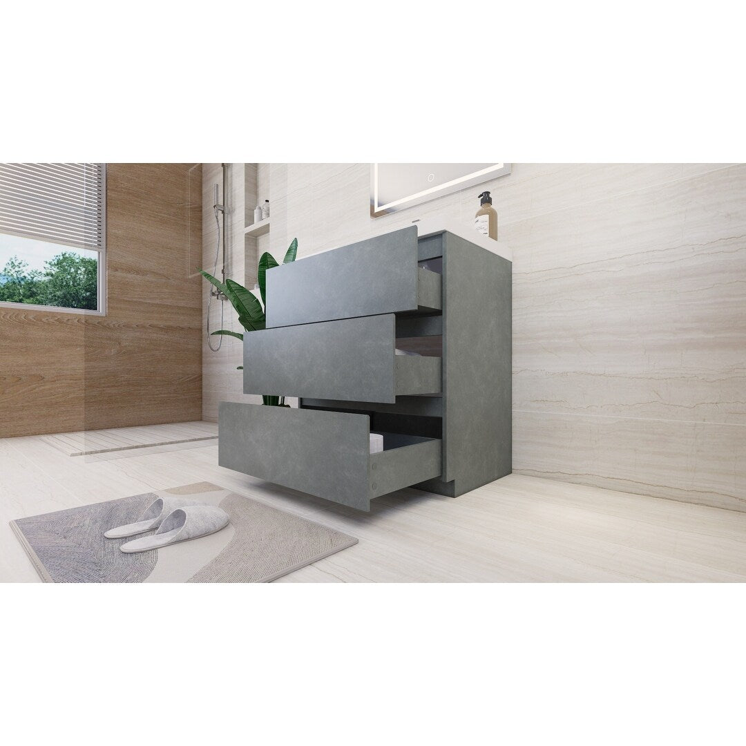 Aron 30'' Freestanding Vanity with Reinforced Acrylic Sink