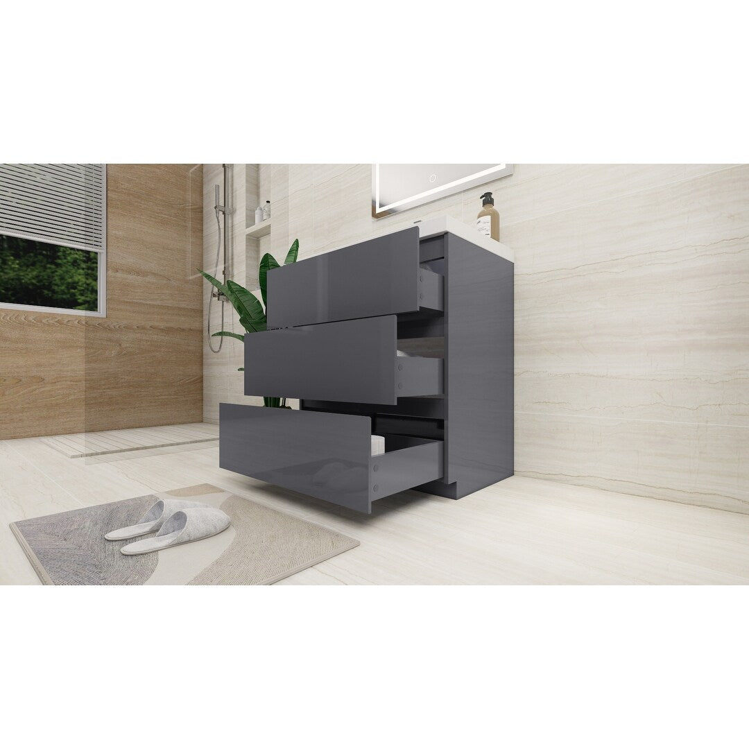 Aron 30'' Freestanding Vanity with Reinforced Acrylic Sink