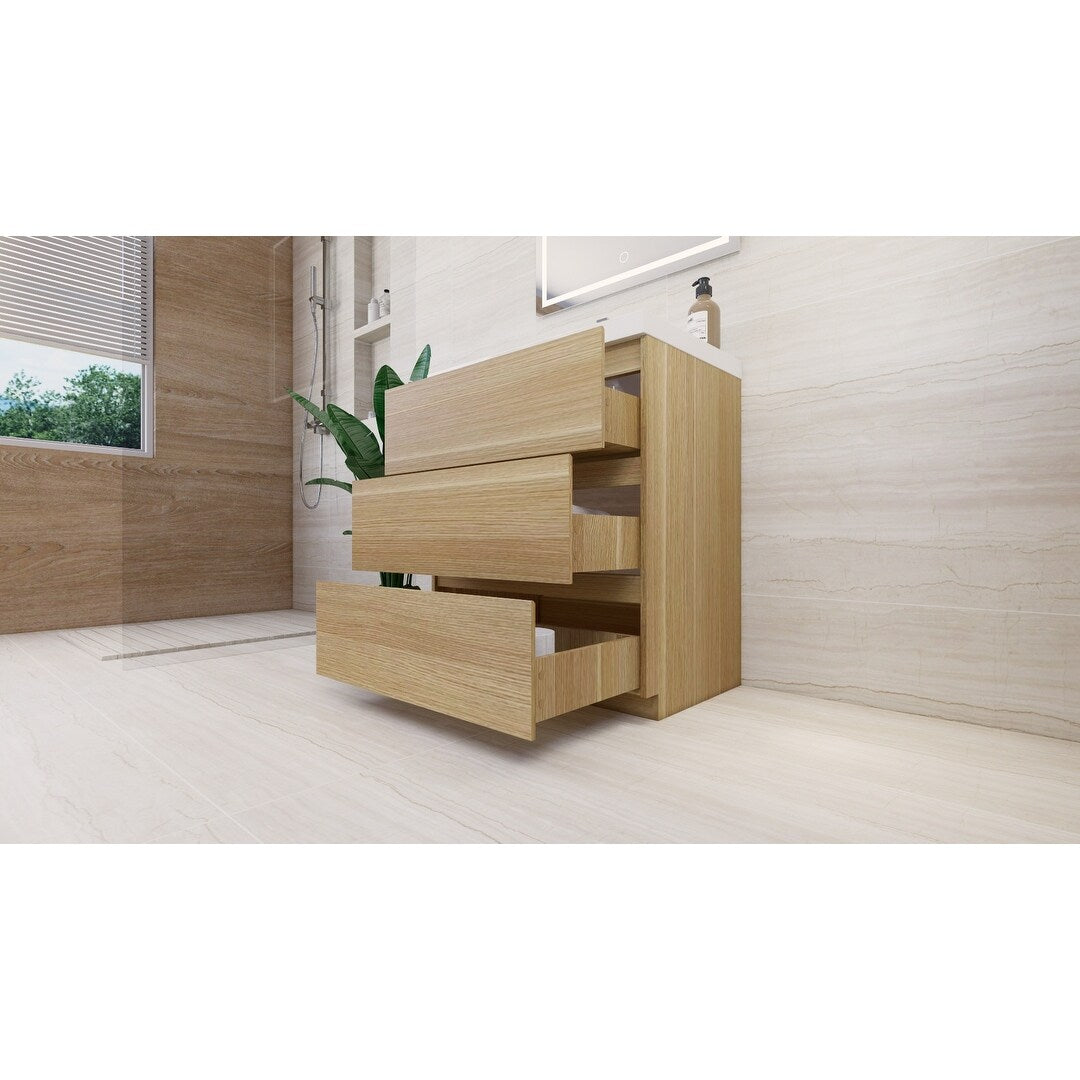 Aron 30'' Freestanding Vanity with Reinforced Acrylic Sink