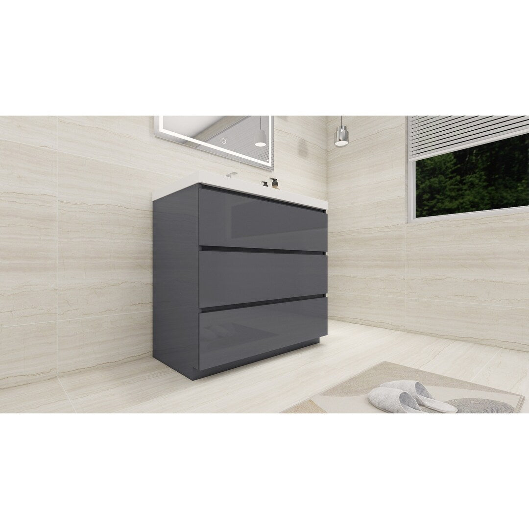 Aron 36'' Freestanding Vanity with Reinforced Acrylic Sink
