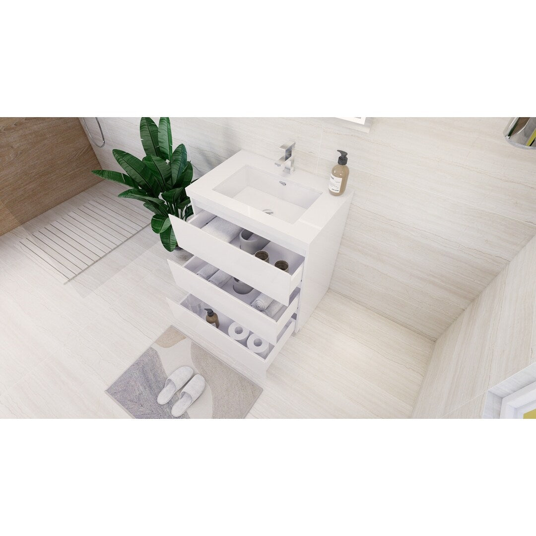 Aron 30'' Freestanding Vanity with Reinforced Acrylic Sink